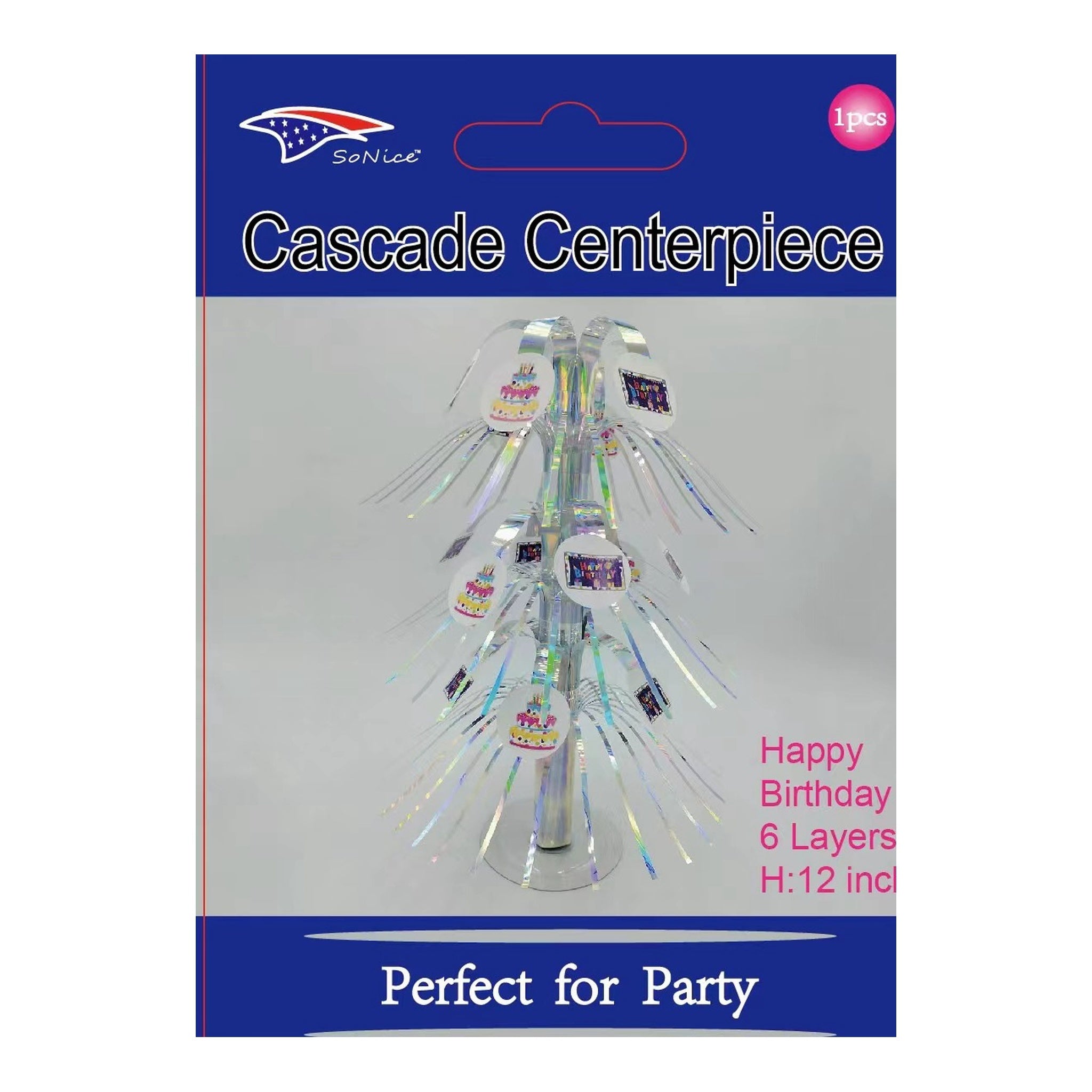Casecade Centerpiece Happy Birthday